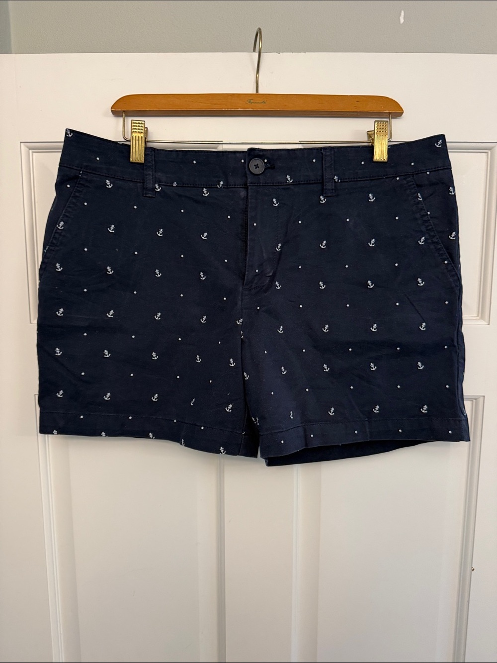 Tommy Hilfiger Navy Anchor Print Women’s Shorts Size 12